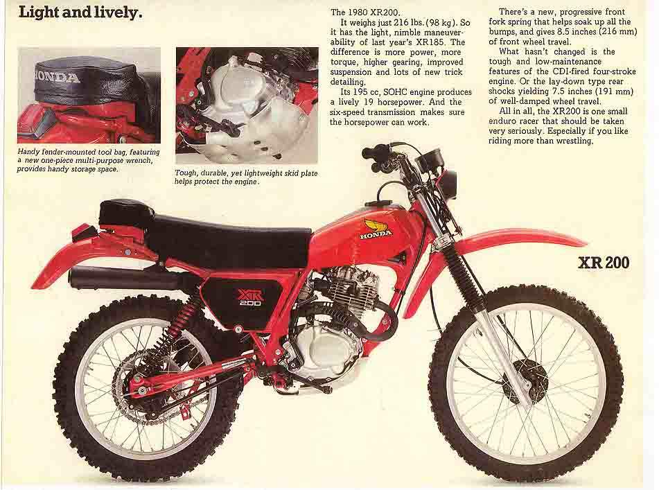 Мотоцикл Honda XR 200 1979 фото