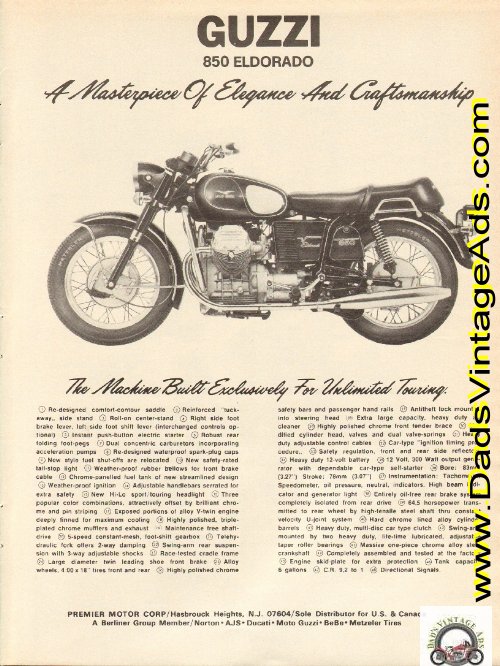 Мотоцикл Moto Guzzi V 850 Eldorado 1972 фото