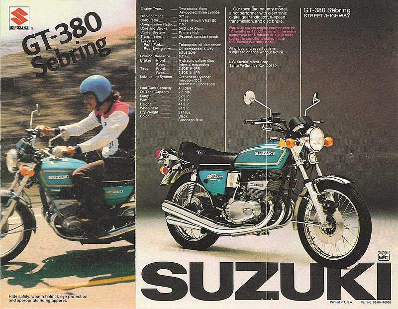 Мотоцикл Suzuki GT 380L 1974 фото