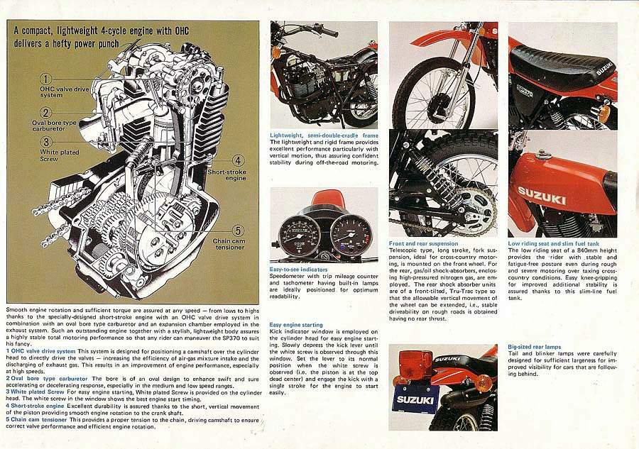 Мотоцикл Suzuki SP 370 1978 фото