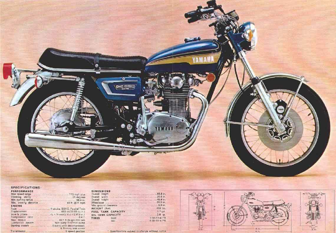 Мотоцикл Yamaha XS 650 1973 фото