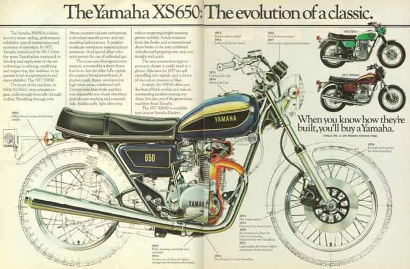 Мотоцикл Yamaha XS 650 1977 фото