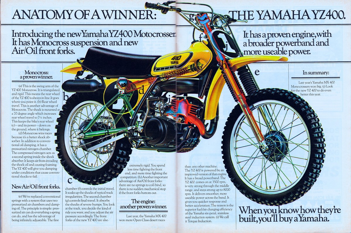 Мотоцикл Yamaha YZ 400 1976 фото