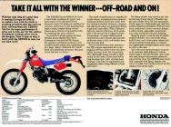 Мотоцикл Honda XR 250R 1987 фото