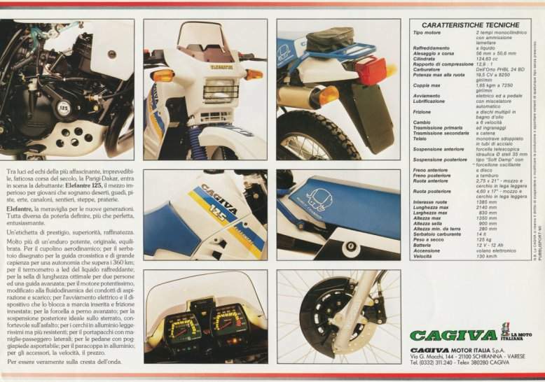 Мотоцикл Cagiva Elefant 125 1986 фото