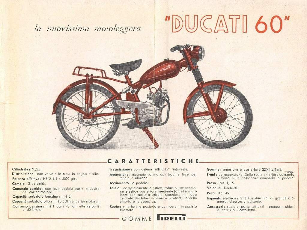 Мотоцикл Ducati 60 1949 фото