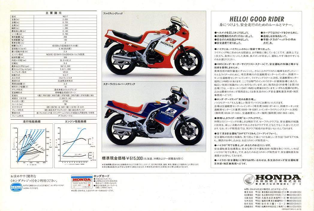 Мотоцикл Honda CBR 400F Endurance F3 1985 фото