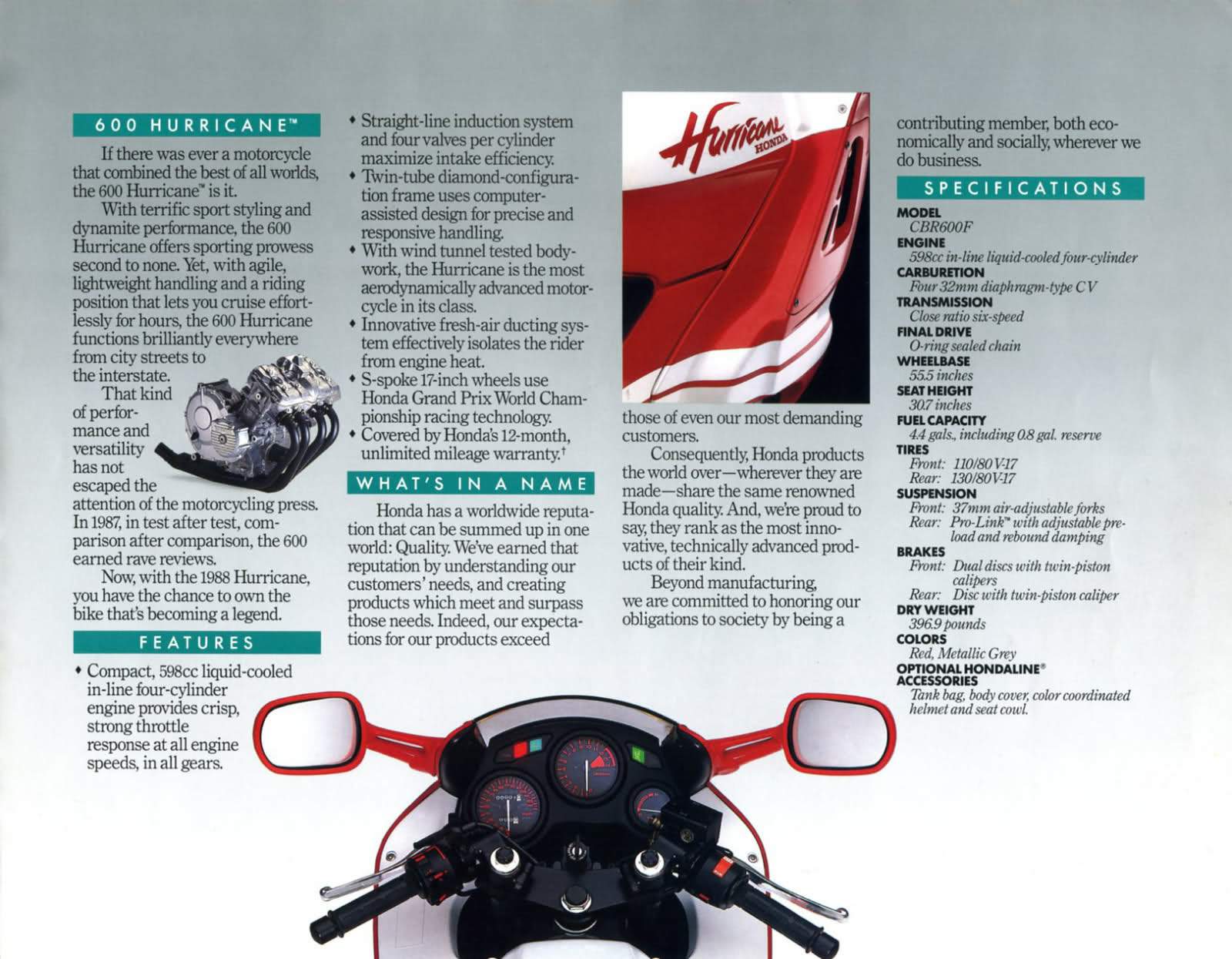 Мотоцикл Honda CBR 600 Hurricane 1988 фото