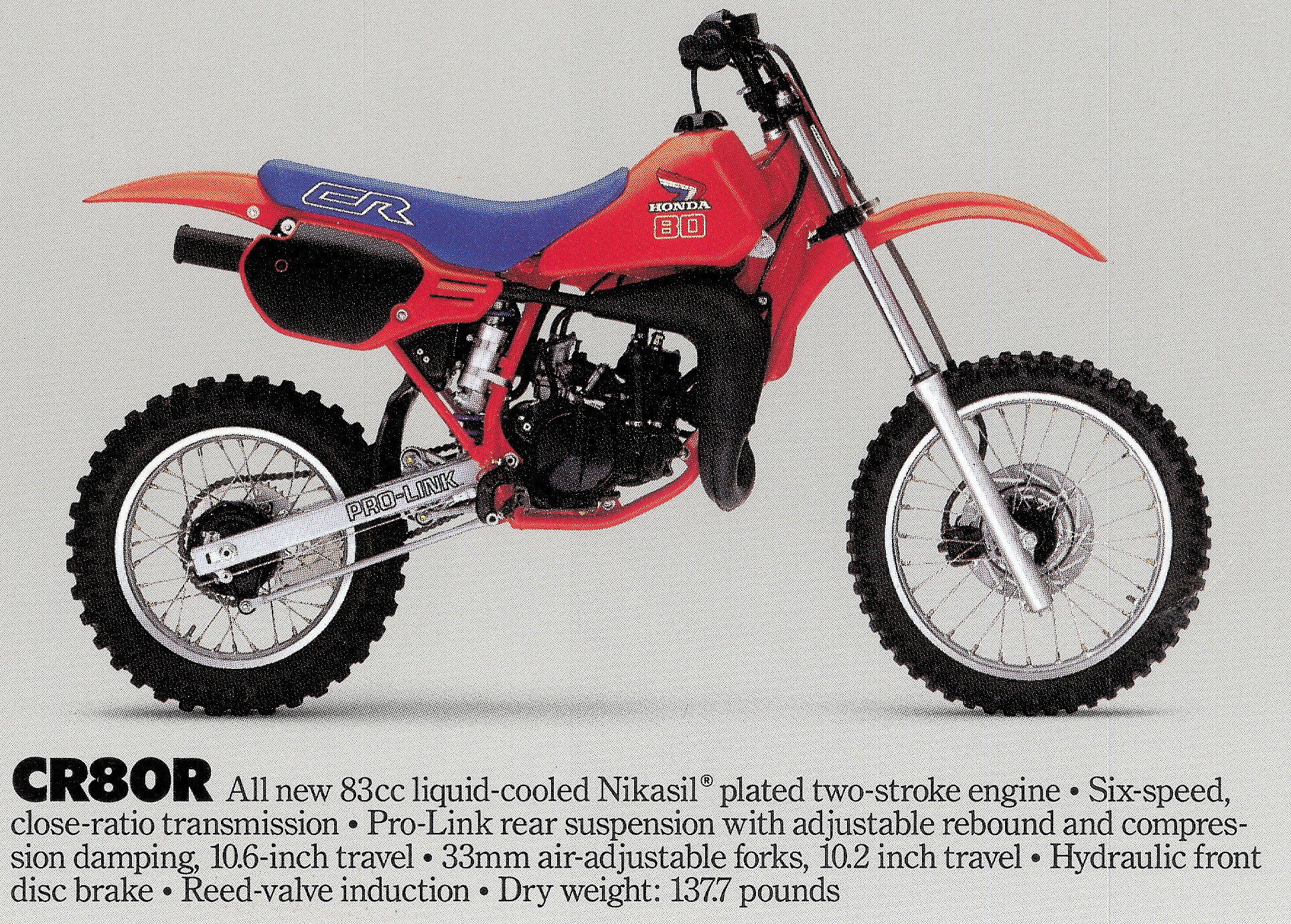 Мотоцикл Honda CR 80 R 1986