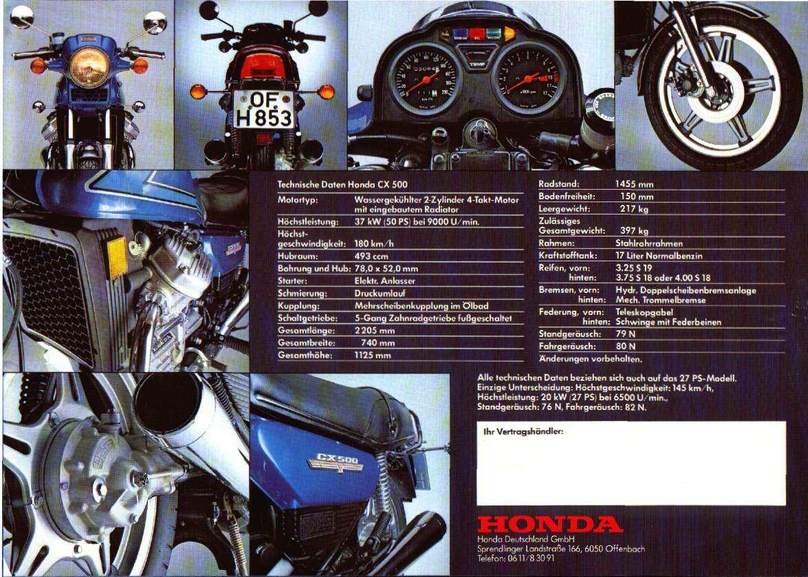 Мотоцикл Honda CX 500 1978 фото