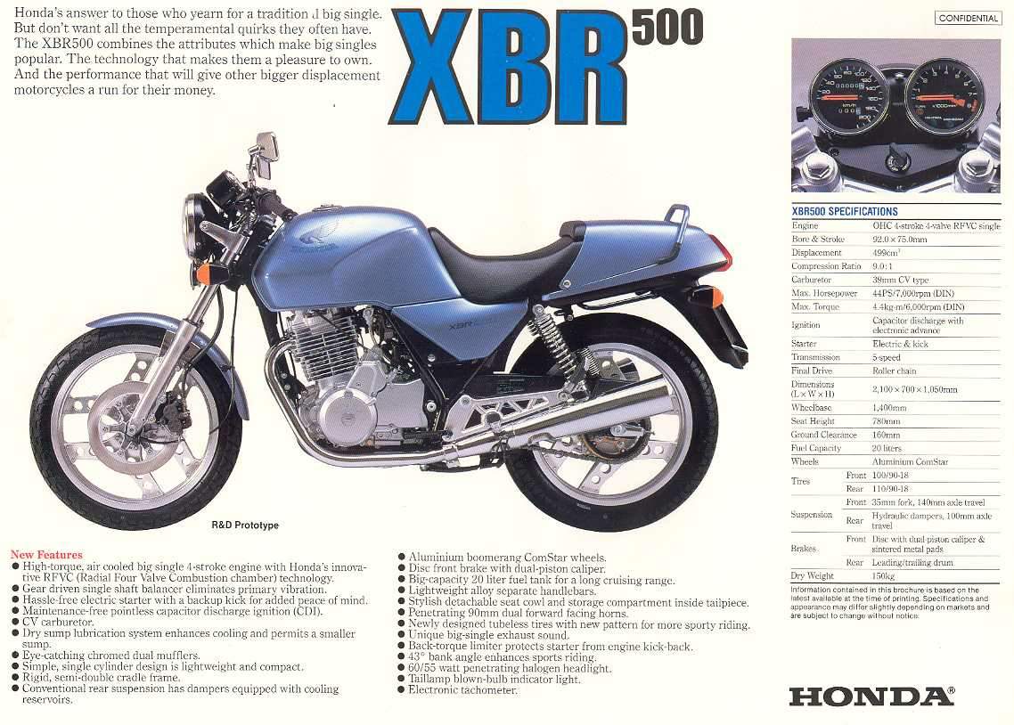 Мотоцикл Honda XBR 500 1985 фото