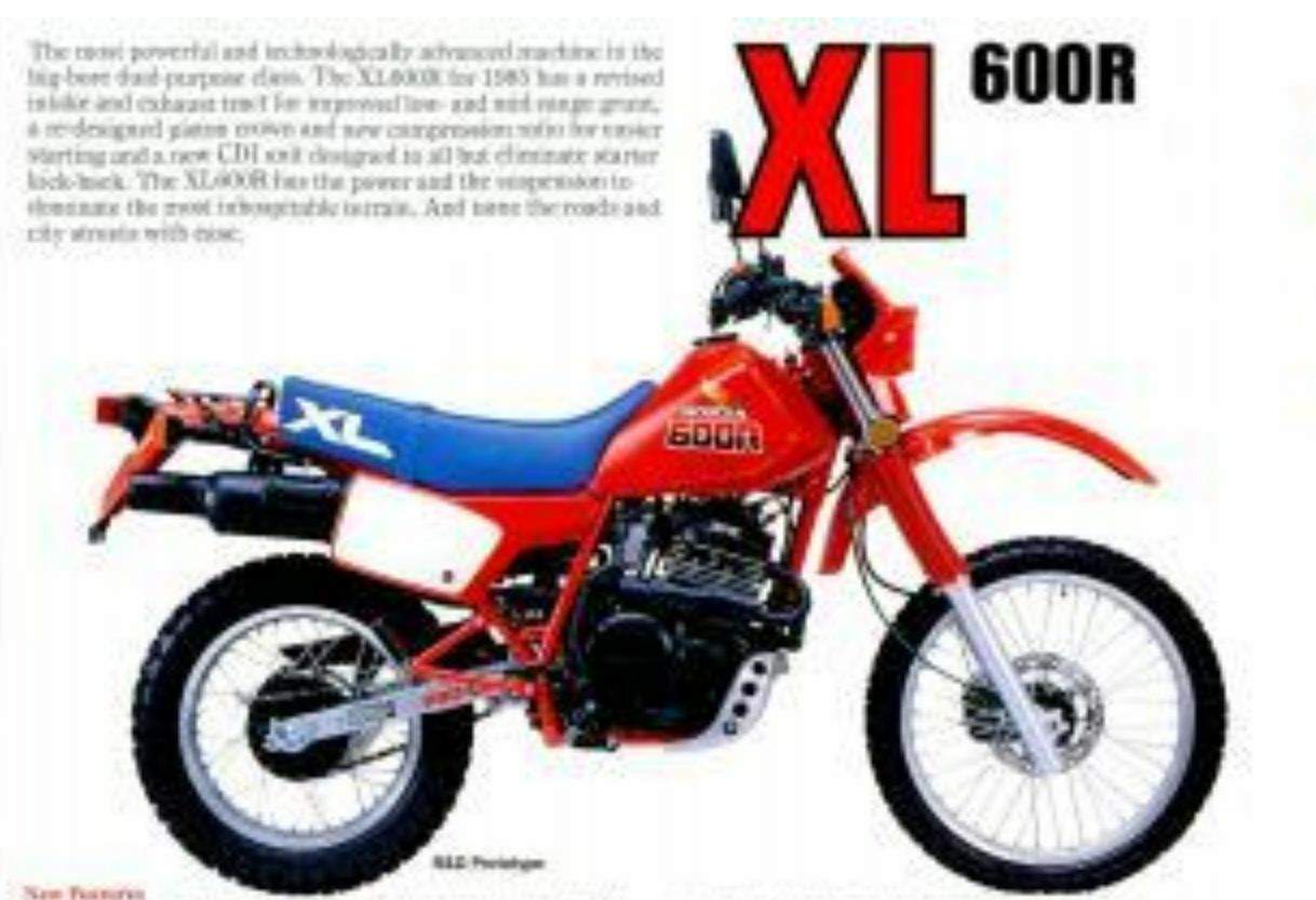 Мотоцикл Honda XL 600R 1986 фото