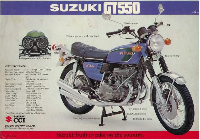 Мотоцикл Suzuki GT 550K 1972 фото