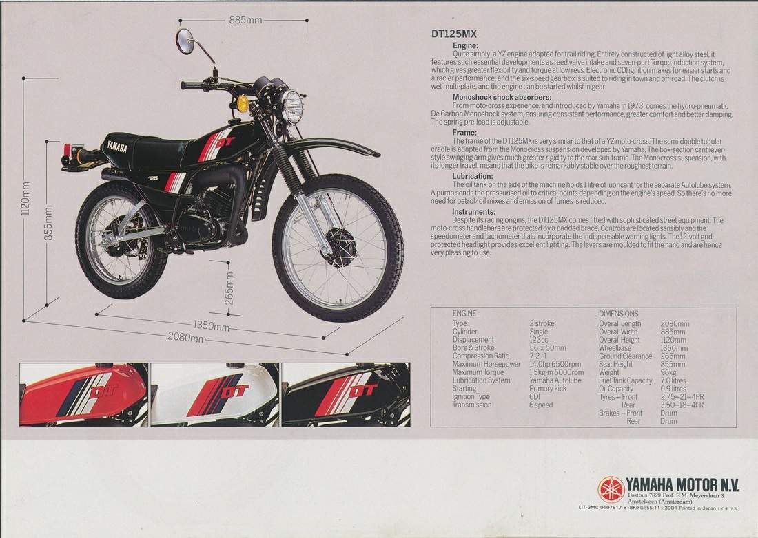 Мотоцикл Yamaha DT 120MX 1981 фото