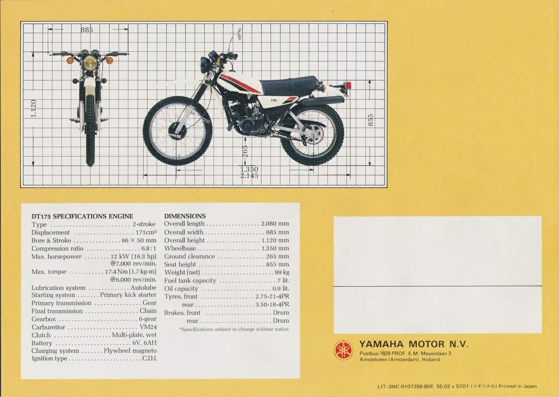 Мотоцикл Yamaha DT 175 1980 фото