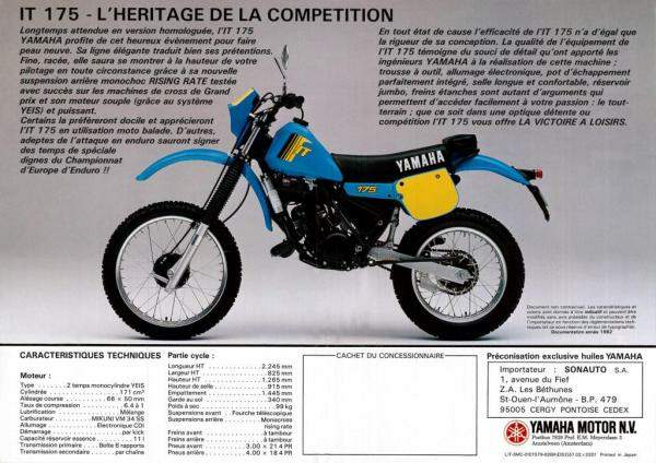 Мотоцикл Yamaha IT 175 1982 фото