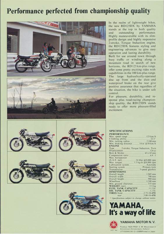 Мотоцикл Yamaha RD 125 1976 фото