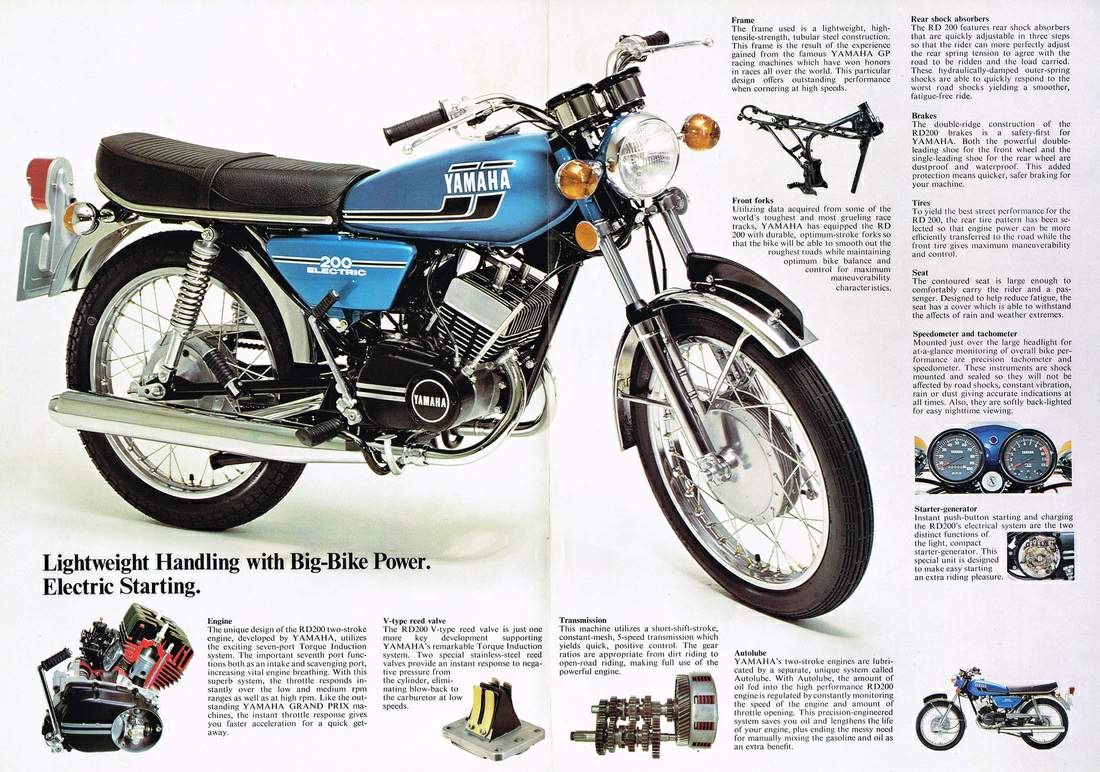 Мотоцикл Yamaha RD 200 1974 фото