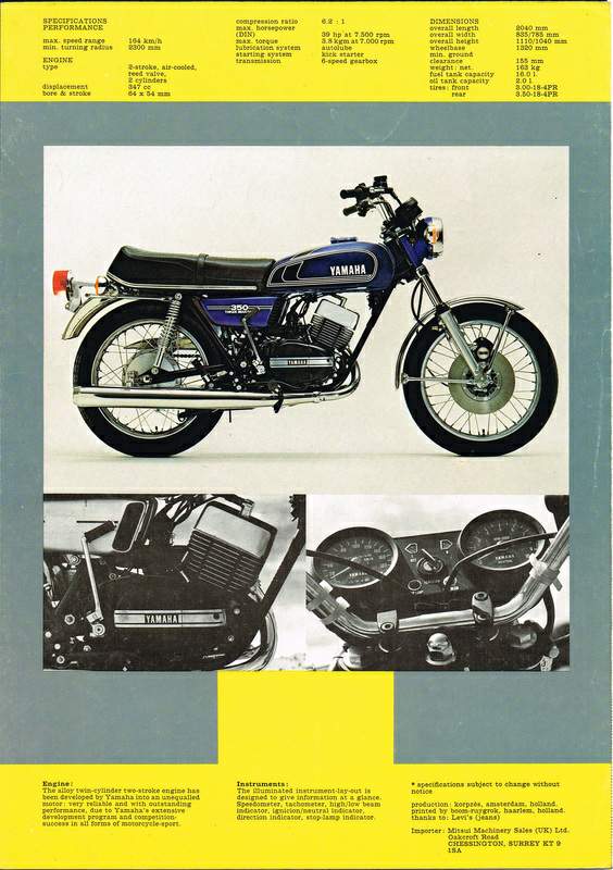 Мотоцикл Yamaha RD 350-B 1975 фото