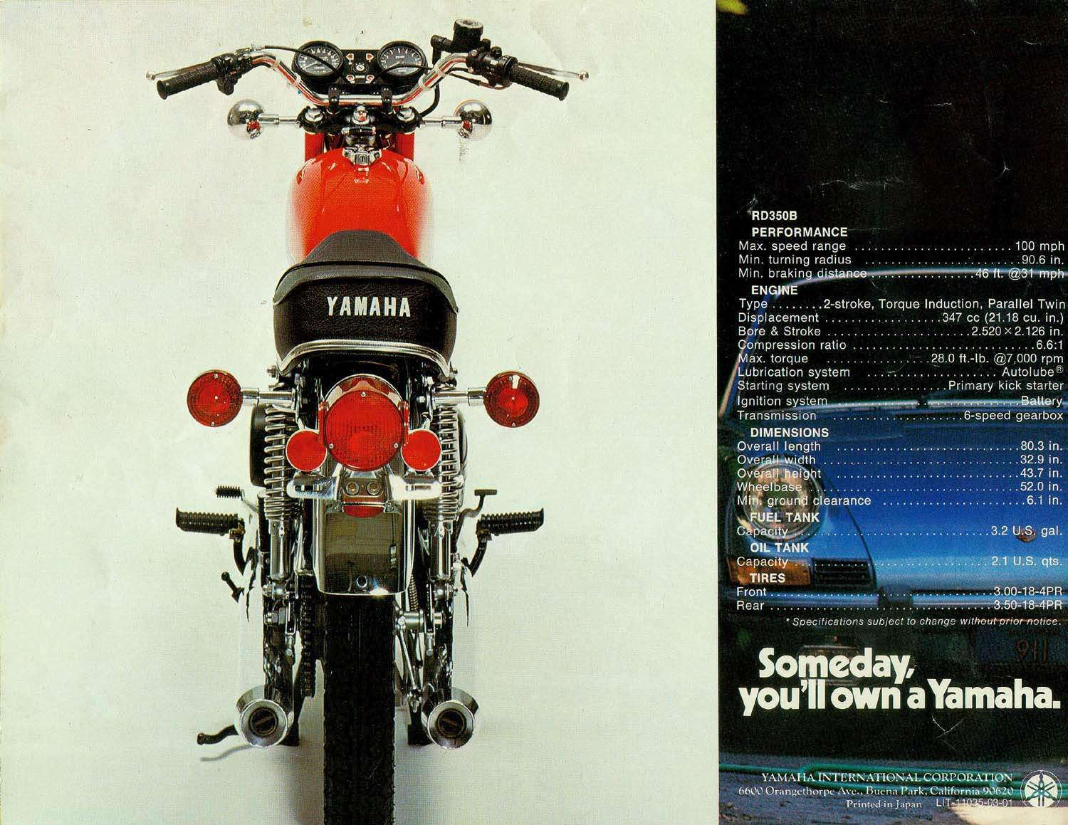 Мотоцикл Yamaha RD 350-B 1975 фото