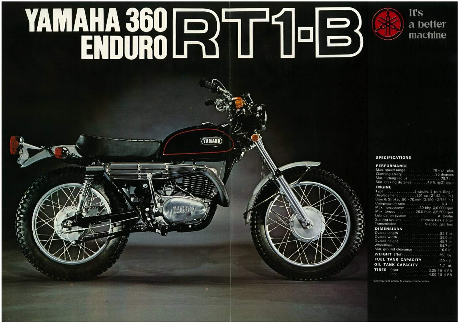 Мотоцикл Yamaha RT-1 360 1970 фото