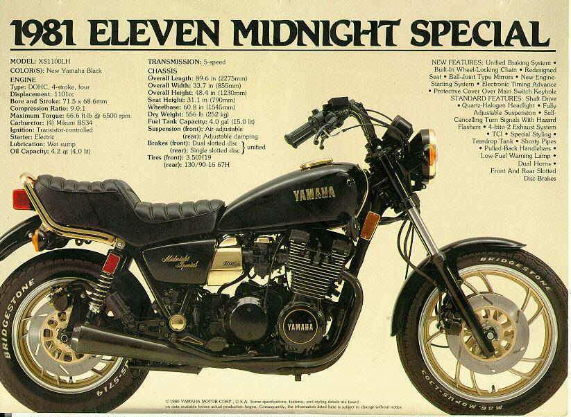 Мотоцикл Yamaha XS 1100 LH Midnight Special 1981 фото