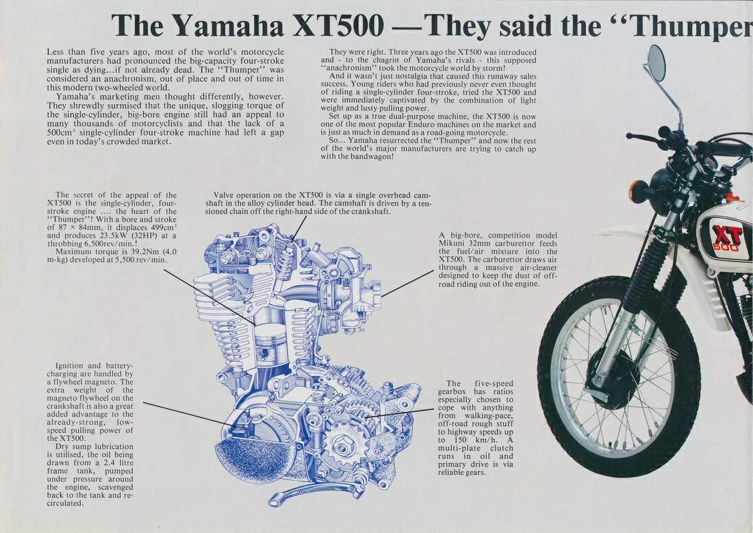 Мотоцикл Yamaha XT 500 1979 фото