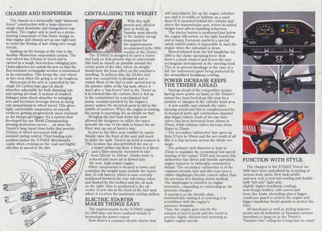 Мотоцикл Yamaha XT 600 Tnr 1987 фото