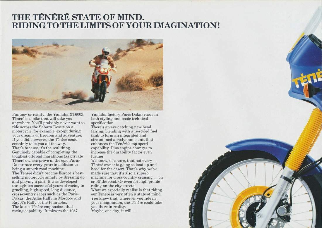 Мотоцикл Yamaha XT 600 Tnr 1988 фото