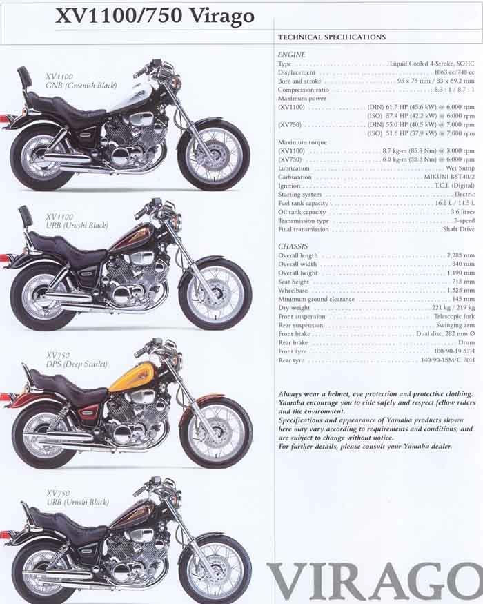 Мотоцикл Yamaha XV 750 Virago 1996 фото